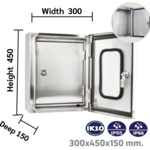 ตู้สแตนเลส 304 ขนาด 200x300x150 25 ตู้สแตนเลสกระจก 2 ชั้น