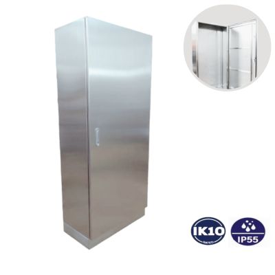 ตู้สแตนเลสเก็บอุปกรณ์ (ตู้ไฟฟ้าตั้งพื้น) 1 ตู้สแตนเลสเก็บอุปกรณ์ไฟฟ้า