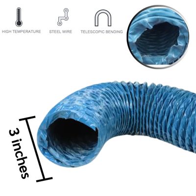 ท่อผ้าใบเคลือบ PVC สีฟ้า ขนาด 3 นิ้ว 6 M. 1 ท่อผ้าใบเคลือบ PVC สีฟ้า