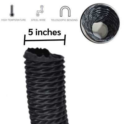 ท่อดูดควันผ้าใบเคลือบ PVC 5 นิ้ว(สีดำ) 1 ท่อดูดควันผ้าใบเคลือบ PVC