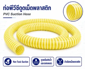 ท่อผ้าใบลมเคลือบ PVC 28 ท่อดูดเม็ดพลาสติก